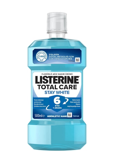 Listerine Total Care Stay White 6 Etki 1 Arada Serinletici Nane Ağız Bakım Suyu 500 ML