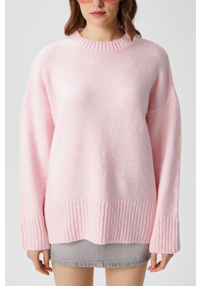 Ritnice Kadın Homy Yumuşacık Bisiklet Yaka Soft Pembe Oversize Triko Kazak Softpembe