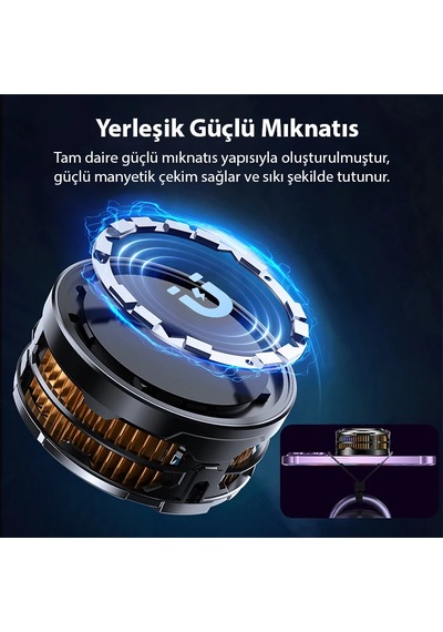 Memo Cx08 İos Android Soğutucu 15w Manyetik + Arka Klips 2'si 1 Arada Yarı İletken Soğutma Fanı Radyatörü- 5775