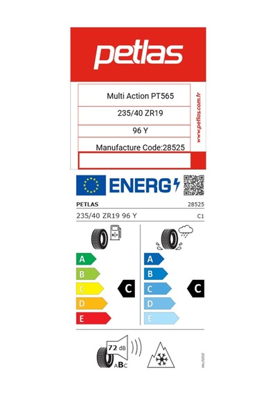 Petlas 235/40 ZR19 TL 96Y Reınf. Multi Action PT565 Dört Mevsim Lastiği 2025