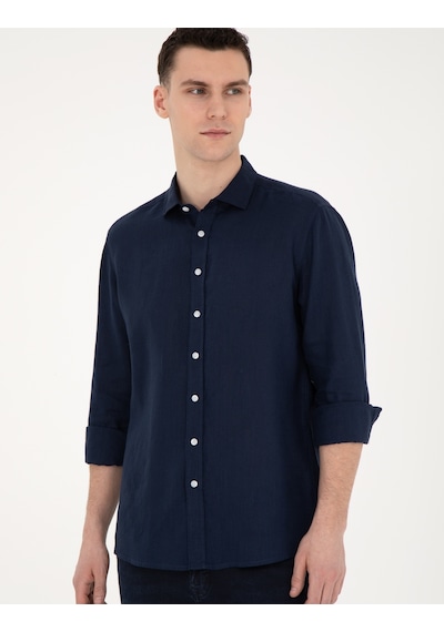 Pierre Cardin Erkek Koyu Lacivert Gömlek Desenli 50284915-vr100 Koyu Lacivert