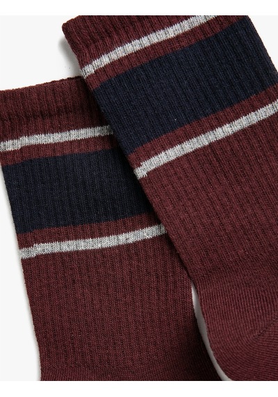 Koton Desenli Çorap Bordo Şarap 2kak81095aa 2KAK81095AA480 Bordo