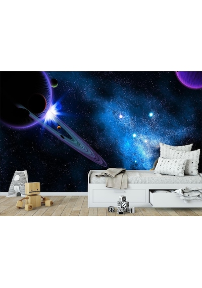 Galaxy Çocuk Odaları Için Duvar Kağıdı