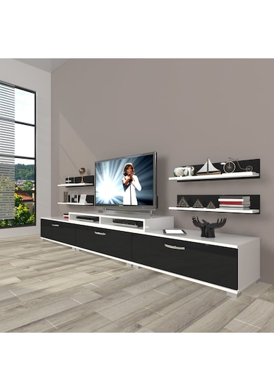 Decoraktiv Ekoflex 270r Slm Tv Ünitesi Tv Sehpası Beyaz - Siyah