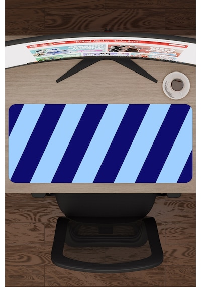 Mavi Lacivert 70x30 Xl Taraftar Gaming Oyuncu Mouse Pad Kaymaz Taban Büyük Klavye Fare Altlığı Şerit