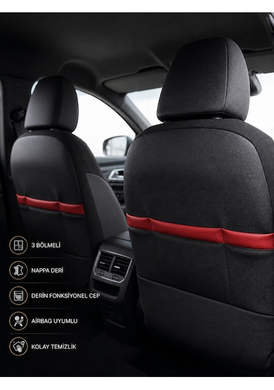 Toyota Auris 2006-2012 Uyumlu Premium Full Deri Oto Koltuk Kılıfı Airbag Uyumlu, Ortopedik, 4 Mevsim