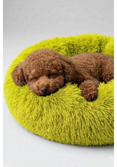 United Colors Of Benetton Bntmkt-0012-2-ye Uzun Kürklü Donut Kedi&köpek Yatağı Sarı 55 Cm