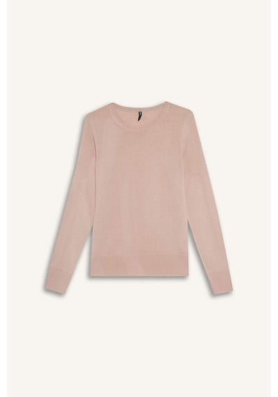 Defacto Regular Fit Bisiklet Yaka Kadın Triko Kazak F7091AZ25WNPN638 - Pembe