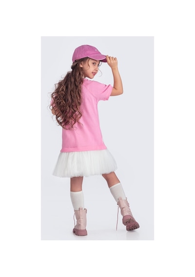 Mnk Baby & Kids Tütü Etekli Yazlık Penye Kız Çocuk Spor Elbise M00703 Pembe