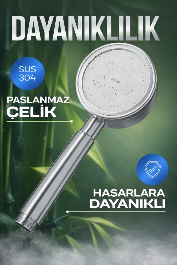 Duş Başlığı Seti Paslanmaz Çelik Yüksek Basınçlı Hortum Mafsal Krom