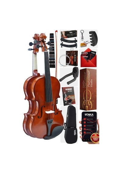 Midex CVL-742-PAK Çocuk Kemanı 8-10 Yaş 1/2 (Yastık Susturucu Çanta Yay Tel Reçine)