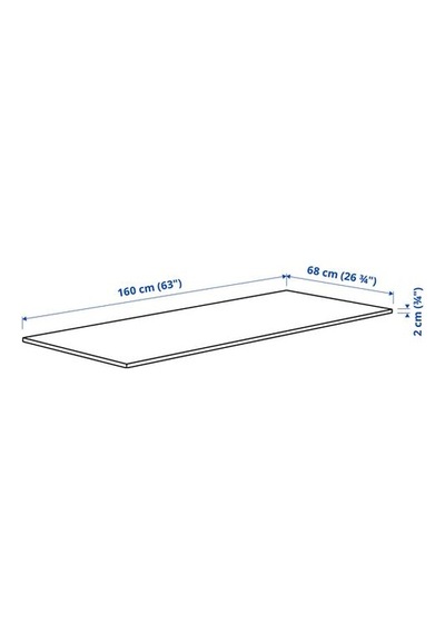 Ikea Mıttzon Çalışma Masası Tablası, Beyaz, 160x68 Cm