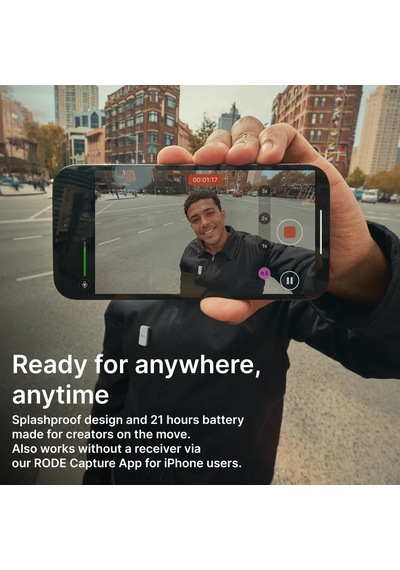 Wireless Micro - Akıllı Telefon Ve Bilgisayar Uyumlu Kompakt Kablosuz Mikrofon Seti, Şarj Kutulu, İki Verici, Bir Alıcı, Usb-c, Siyah