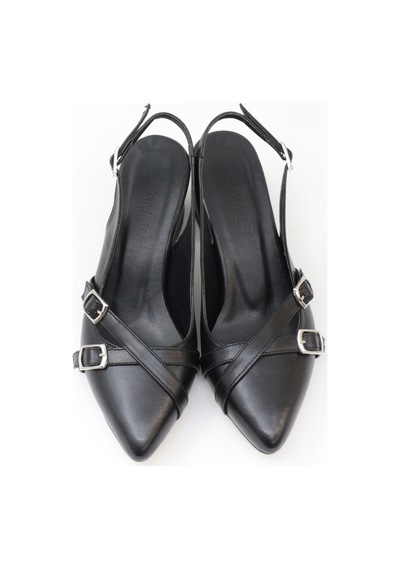Nesilshoes Nesil Shoes Tam 183 Siyah Kalın Topuklu Kadın Sandalet
