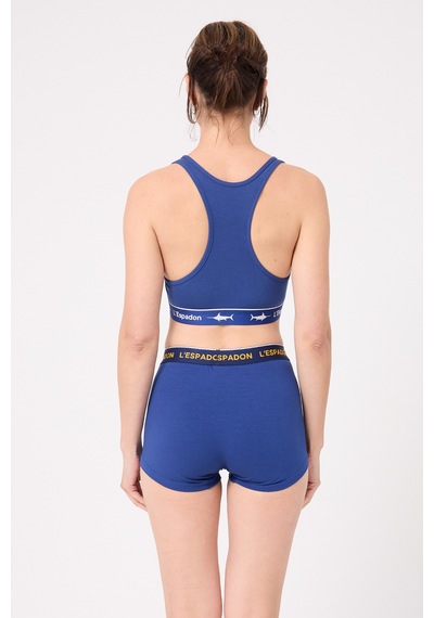 Racer Crop Top Racer Back Crop Top -3277 Mavi