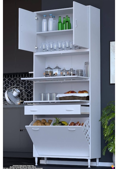 Zümra 95 Cm Beyaz Fırın Dolabı Patates Soğan Saklama Dolabı Çok Amaçlı Kiler Banyo Dolabı 95x226x32 Zümra 95 Cm Beyaz Fırın Dolabı Patates Soğan Saklama Dolabı Çok Amaçlı Kiler Banyo Dolabı 95x226x32