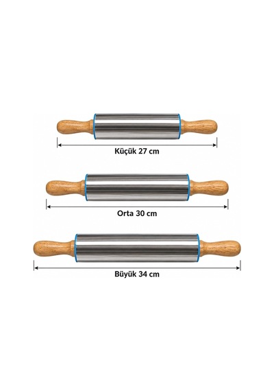 Deconox Bambu Saplı Paslanmaz Çelik Merdane, Küçük 27 Cm Orta 30 Cm Büyük 34 Cm Boy Seçenekli Hamur Açma Merdanesi Çok renkli Deconox Bambu Saplı Paslanmaz Çelik Merdane, Küçük 27 Cm Orta 30 Cm Büyük 34 Cm Boy Seçenekli Hamur Açma Merdanesi Çok renkli