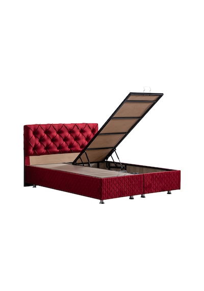 Setaymobilya Baza, Vita Çift Kişilik Bordo Baza + Başlık + Comfort Yatak