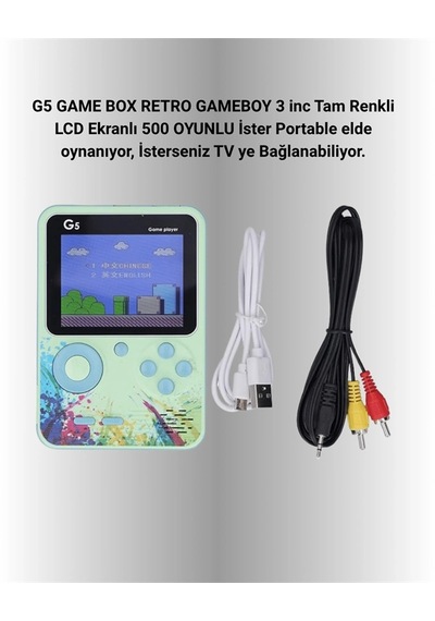 500 Oyun Hafızalı G5 Game Box Renkli Lcd Ekranlı Najmaddin