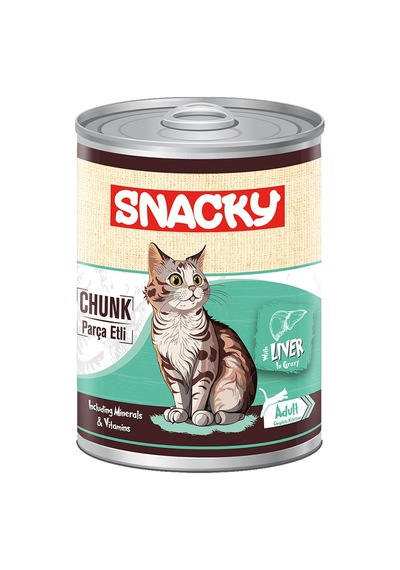 Snacky Parça Etli Ciğerli Yetişkin Kedi Konserve 400 Gr