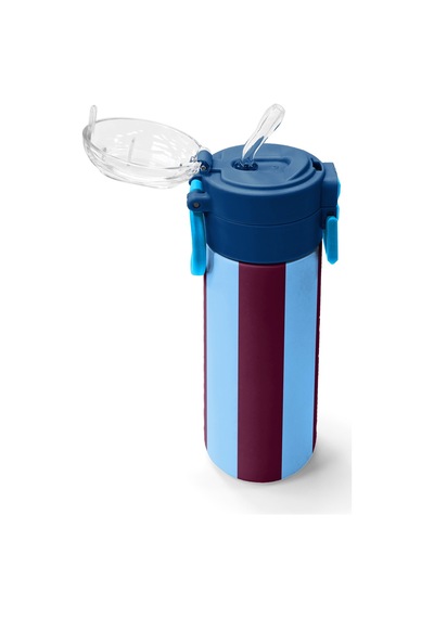 Coral High Kids Bordo Mavi Taraftar Desenli Pipetli Ve Direkt İçim Çelik Termos 500 Ml 31788