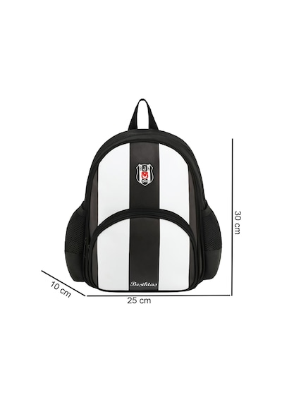 Beşiktaş 2 Bölmeli Çubuklu Suni Deri Anaokulu Okul Sırt Çantası 25357 Siyah
