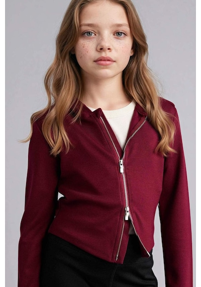 Defacto Fermuarlı Modal Hırka Kız Çocuk G9750a826spbr170 Bordo-br170