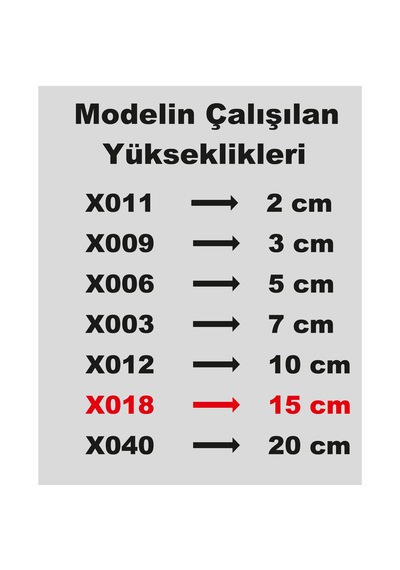 Stencil Harf Boyama Şablonu X018 Harf Yüksekliği 15 Cm