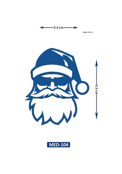 Noel Baba 5 Cm Minimal Geçici Dövme Yarı Kalıcı Geçici Dövme