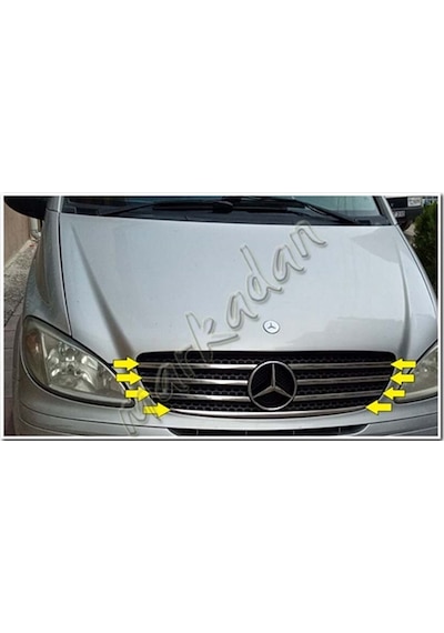 Mercedes Vito Krom Ön Panjur 2004-2010 7 Parça Paslanmaz Çelik