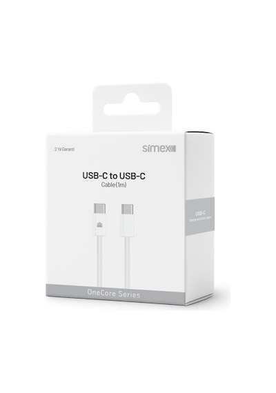 Simex İphone Samsung Xiaomi Uyumlu 60w Type-c To Type-c Hızlı Şarj Kablosu Ce Belgeli Örgülü 1 Mt -spk-16