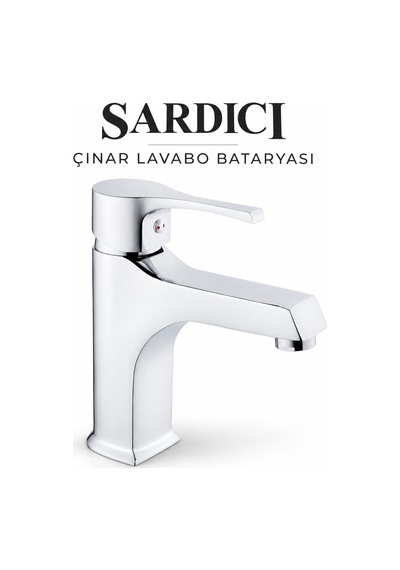 Sardıcı Çınar Krom Lavabo Bataryası Çift Su Girişli 40 Cm Hortum Ve Montaj Takımı Dahil