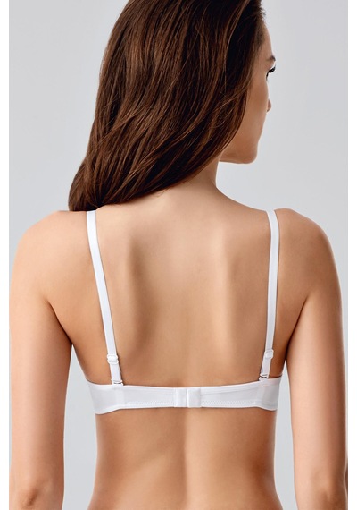New Bra Kadın B Kap Desteksiz Basic Saten Görünümlü Sütyen Ekru 7025 Ekru