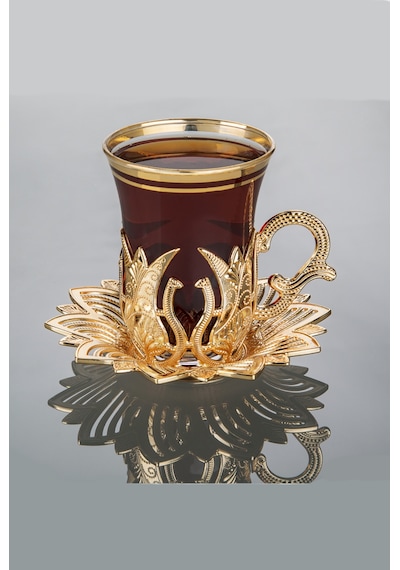 Ahsen 6 Lı Çay Seti Gold Altın