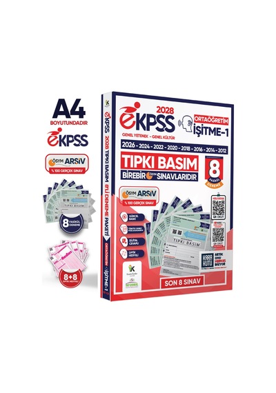2028 EKPSS Ortaöğretim İşitme-1 ÖSYM Çıkmış Soru Tıpkı Basım Soru Kitapçıkları 8li TG Deneme Paketi