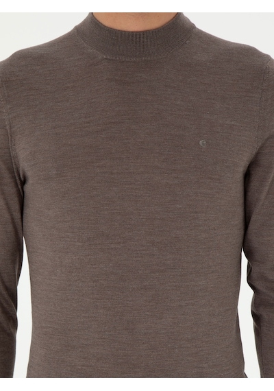 Cacharel Vizon Slim Fit Kaşmir İpek Karışımlı Çeyrek Balıkçı Yaka Triko Kazak Kahverengi Cacharel Vizon Slim Fit Kaşmir İpek Karışımlı Çeyrek Balıkçı Yaka Triko Kazak Kahverengi