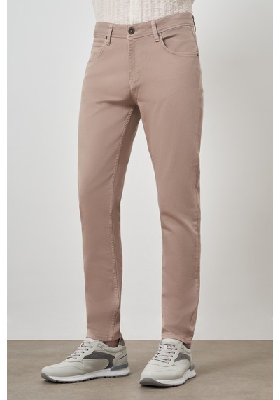 Morven Erkek Bej Pamuk 5 Cep Slim Fit Jean Kot Pantolon 25ms003036653 Bej
