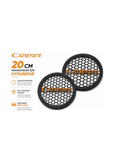 Cadence 20cm Hoparlör Kapağı - Cadence Logolu Kaliteli Plastik Midrange Hoparlör Kapak 20 Cm - 2 Ade