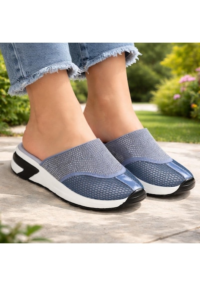 Kadın Günlük Rahat Slip-on Spor Terlik Lacivert