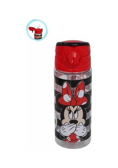 Minnie Mouse 500 Ml - Çocuk Suluk, Matara, Pipetli Suluk, Askılı Suluk Mini Fare Suluk