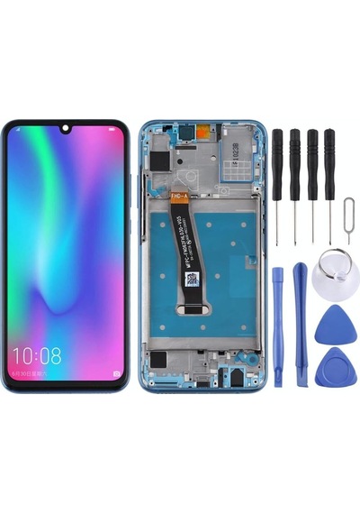 Huawei Uyumlu Honor 10 Lite Lcd Ekran Dokunmatik Çıtalı Full Mavi