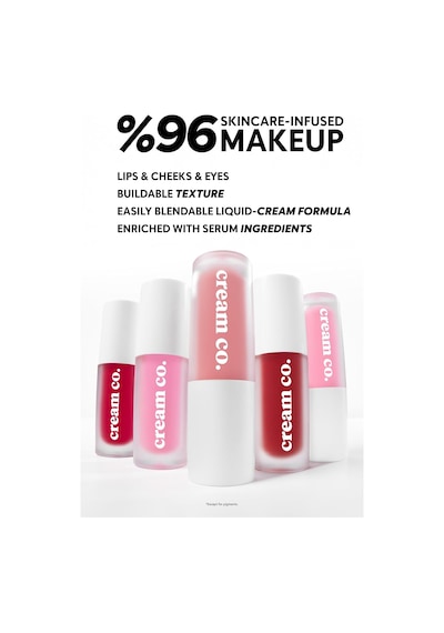 Allık Ruj Göz Farı Glow Tint Deep Red, Nemlendirici Makyaj, 501 Kırmızı, Hyaluronik Asit Peptit Çok Renkli