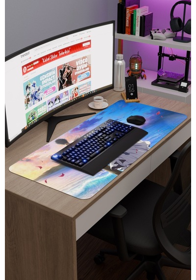 Violet Evergarden Anime V2 - 90x40 Xxl Gaming Kauçuk Kaymaz Taban Mouse Pad Fare Altlığı