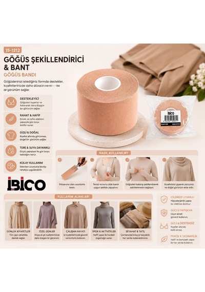 İbico İ15-081 Göğüs Şekillendirici Ve Bant 3cmx5mt Bandı