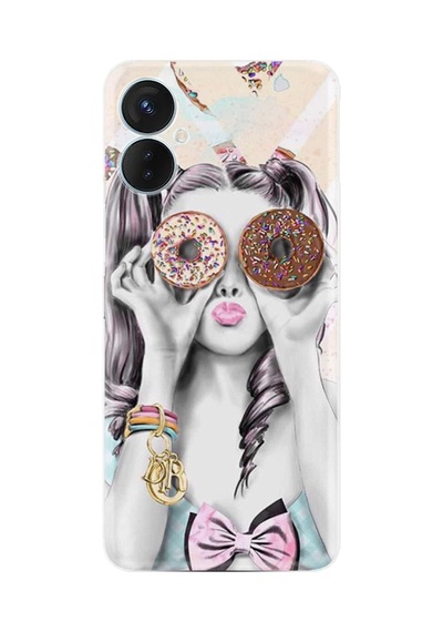 Tecno Camon 19 Neo Kılıf Resimli Desenli Baskılı Silikon Donut Girl 1408