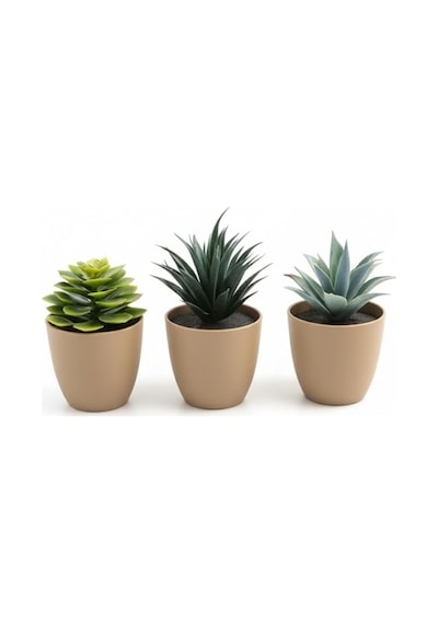 Üçlü Mini Yapay Sukulent Seti 8 Cm Saksı, Dekoratif Küçük Bitki Seti, Gerçekçi Görünüm, Salon Ofis Ev Ma Diğer