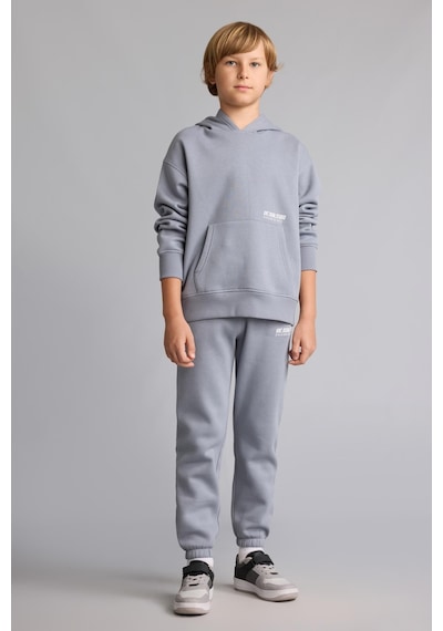 Defacto Regular Fit Kapüşonlu Baskılı Kanguru Cepli Kalın Kumaş Sweatshirt Erkek Çocuk H9682a826wngr27 Gri-gr27