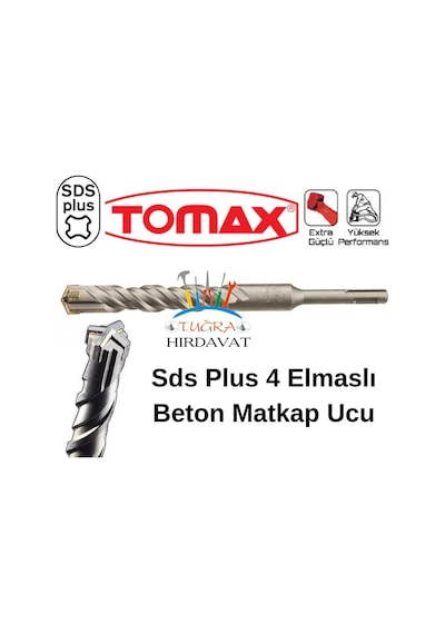 Tomax Sds Plus 4 Elmas Beton Duvar Delme Matkap Ucu 7x210