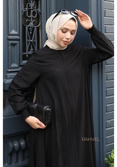 Rahvel Umre Takımı Viskon Kumaş Tunik Pantolon Bir Arada Terletmez İç Göstermez Siyah Rahvel Umre Takımı Viskon Kumaş Tunik Pantolon Bir Arada Terletmez İç Göstermez Siyah