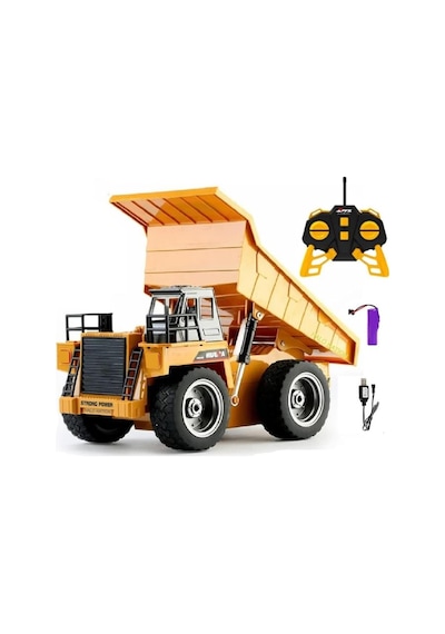 Uzaktan Kumandalı Kamyon Led Işıklı Sesli Damperli Kamyon İş Makinası 5 Kanallı Jarjlı Kamyon